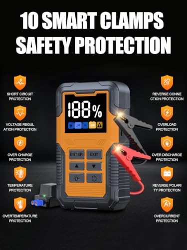 Image of Car Battery Jumper Starter with OBD2 Scanner 7000A for All Gas & 14L Diesel | Portable Jump Starter for 12V Dead Battery, Code Reader, Scan Diagnostic Tool with Jump Cable Flashlight Emergency Kits