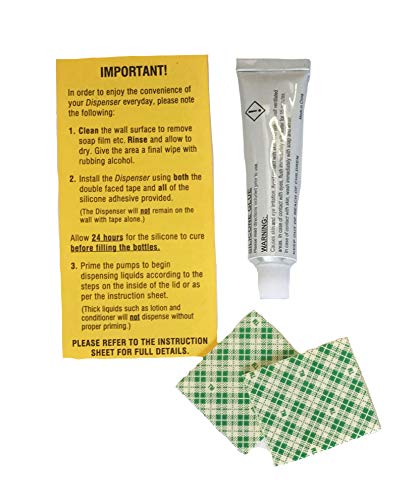 Aviva Chrome Finish Double Soap Shampoo Gel Dispenser (2 X 325ml) - Secure Adhesive Fixing - Screws not required