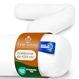 FAM Home Traversin 140 cm 1 pcs   Oreiller Traversin 21 x 140   Polochon 140 cm pour 2 Personnes Orthopédique Respirant Lavable Fibres Creuses en Polyester Recyclé qualité hôtelière Douce