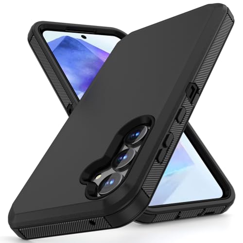 Jiunai for Samsung Galaxy A55 5G Case, Galaxy A55 Case Shockproof Heavy Duty Dual Layer Protective Tough Dust Proof Rugged Cover Cell Phone Case for Samsung Galaxy A55 5G 6.6'' Display 2024, Black