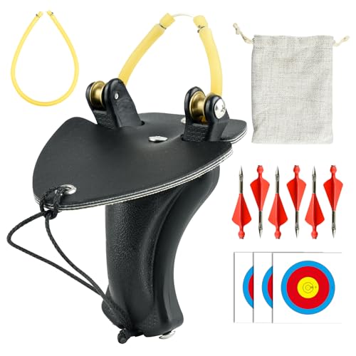 Catch&Hunt Slingshot,Professional Sling Shot for Adults,Hunting and Shooting Powerful Catapult,Pulley Tactical Slingshots with Dart,Target Paper,Storage Bag