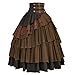 IWQBQ Women's Steampunk Gothic Skirt Pirate High Waisted Layered Ruffle Skirt(Z2886BN,M)