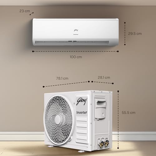 Image of Godrej 2 Ton 3 Star, 5 Years Comprehensive Warranty, 5-In-1 Convertible Cooling, Heavy Duty Cooling At 52C, Self Clean, Inverter Split AC (Copper, I-Sense Technology, AC 2T EI 24IINV3R32 WWR, White)
