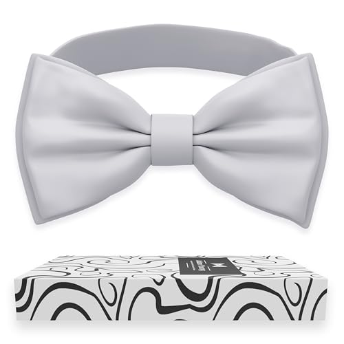 Image of Adam Young Men's Bow Ties Pre-Tied Style Formal Satin Classic Bowtie for Tuxedo Faux Silk