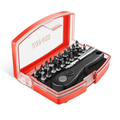 DNA MOTORING 22PCS Mini Ratchet Wrench Set With 60mm Quick-release Extension Bar, 20pcs CRV Bits, TOOLS-00417
