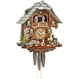 Hekas Orologio a cucù Casetta tipo Foresta Nera con uomo che beve birra e ruota del mulino in movimento