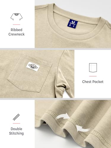 NORTHYARD Men's Cotton Shirts Heavyweight Short Sleeve Casual T-Shirts with Chest Pocket Work Wear4