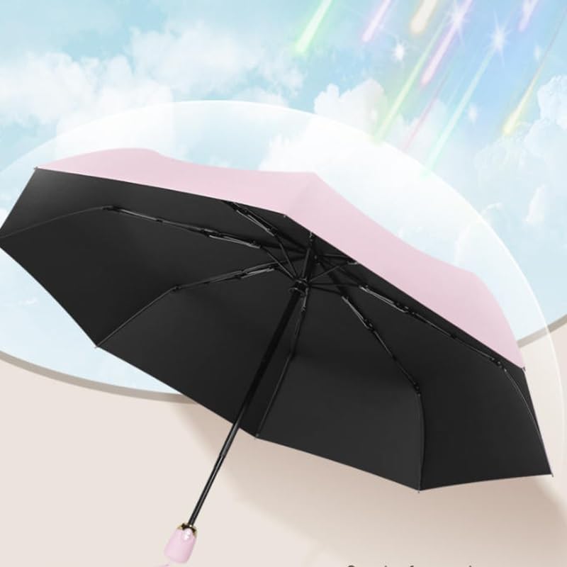 Triple Fold Automatic Sunny Umbrella Sunshade Waterproof