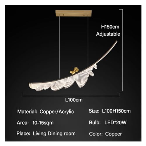 Lustre LED en forme de feuille pour design intérieur moderne - 7