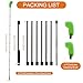 Gutter Cleaning Tools, 10.5 feet Long Gutter Cleaning Tools with 8 Stainless Steel Tubes and 2 Brushes, Gutter Cleaner Ability for Roof Leaves and Debris-Green