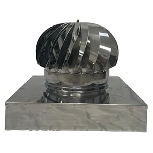 Chimeneas pivotantes, sombrero eolico giratorio para chimeneas de acero inoxidable, base cuadrada 47×47 cm
