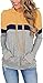 Produktbild Nekosi Damen lässig Farbblock Hoodie Tops Langarm Kordelzug Pullover Sweatshirt mit den Vordertaschen Gelb XL