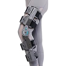 Hinged Knee Brace ROM Adjustable Leg Stabilizer Post Op Recovery Immobilization Splint Medical Orthopedic Guard Protector Patella Injury Immobilizer Brace for Left Leg Right Leg