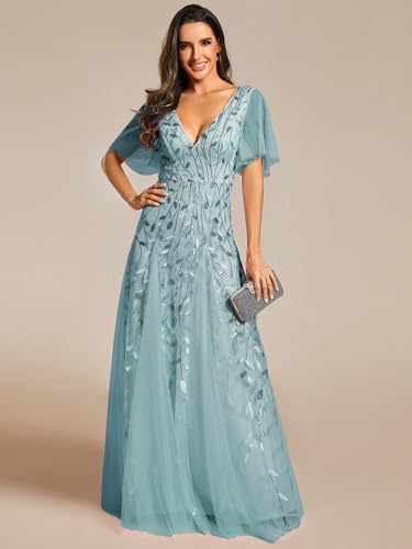 Image of Ever-Pretty Women's Sequin V-Neck Formal Mother of the Bride Dresses