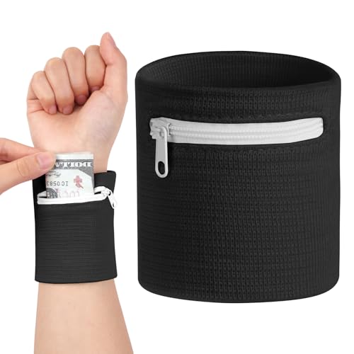 HAGOT Reißverschluss Handgelenk Beutel, Sport Turnhalle Basketball Armbänder, Saugfähige Handgelenk Schweißbänder, mit Reißverschluss Tasche, für Handball Fußball Tennis HAGOT Reißverschluss Handgelenk Beutel, Sport Turnhalle Basketball Armbänder, Saugfähige Handgelenk Schweißbänder, mit Reißverschluss Tasche, für Handball Fußball Tennis