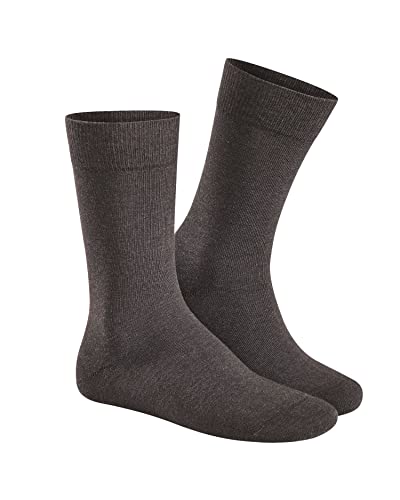 Hudson Herren Socken Relax Cotton druckfreier Bund Dunkelbraun-mel. 45-46
