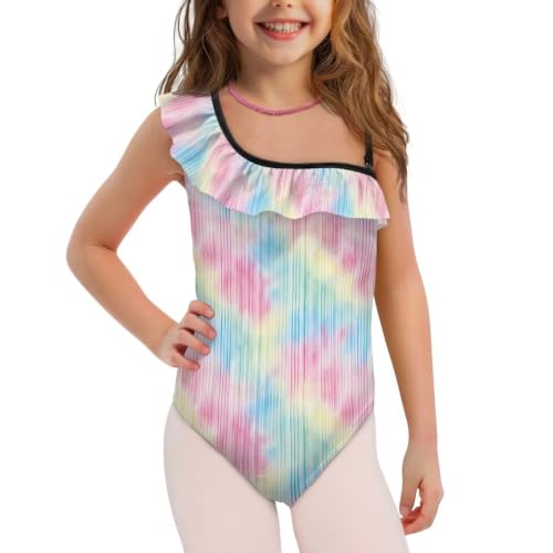 Image of Girls Swimsuit One Piece Ruffle Swimsuit Non-Slip Straps UPF 50+ for Girls Size 3-14 Years