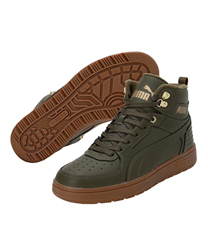 PUMA PUMA Unisex's Rebound Rugged Sneaker, Burnt Olive Burnt Olive Puma Team Gold, US-0 / Asia Size s