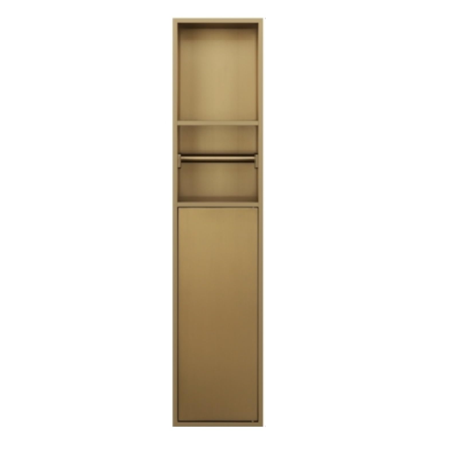 HPTHLY Recessed Niche,Stainless Steel Shower Nich Stainless Steel Shower Nich, Waterproof Storage Toilet Paper Holder Shower Niche, Recessed Trash Can Alcove For Bathroom S(Gold-80X18X12.5Cm)