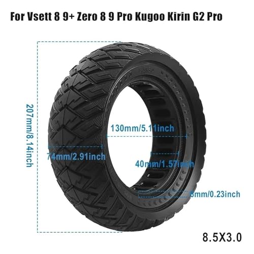 Pneu plein pour trottinette compatible Kirin G2 Zero Pro et VSETT 9+ - 2