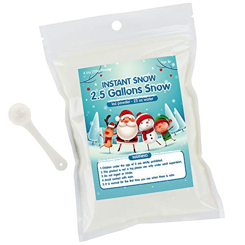 TIME4DEALS Instant Snow Powder for Cloud Slime, Fake Snow Makes 2.5 Gallons of Artificial Snow, for Colorful Slime, Science Activities, Parties & Decorating