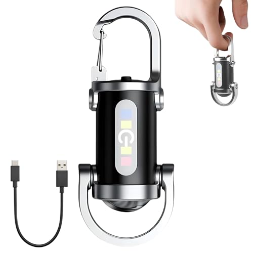 1200LM Superhelle Mini-Schlüsselanhänger, Superhelle Mini Led Taschenlampe, Taschenlampe LED Aufladbar, taschenlampe Wasserdicht für Haushalt Auto Outdoorarbeit Reisen Camping