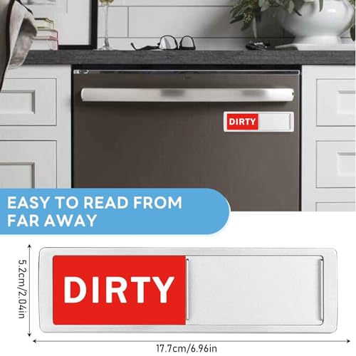ChAusa Spülmaschinen Schild, Sauber/Schmutzig Zeichen, Clean/Dirty Sign, Schild für Geschirrspüler Schiebeschild, Dishwasher Magnet, Geschirrspüler Indicator, Leicht zu Lesen und zu Verschieben