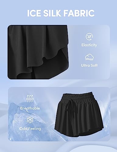 IUGA Girls Butterfly Shorts with Pockets Athletic Flowy Preppy Clothes Running Tennis Dance Cheer 2 in 1 Shorts Teen Girls3