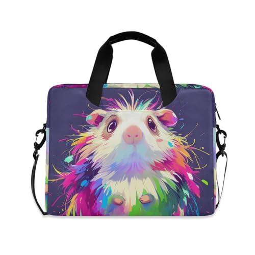 Sac ordinateur portable 15,6 pouces kawaii hamster avec bandoulière pour voyage