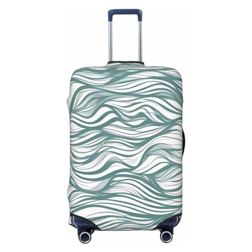 Housse de bagage rayures vertes ondulées XL lavable