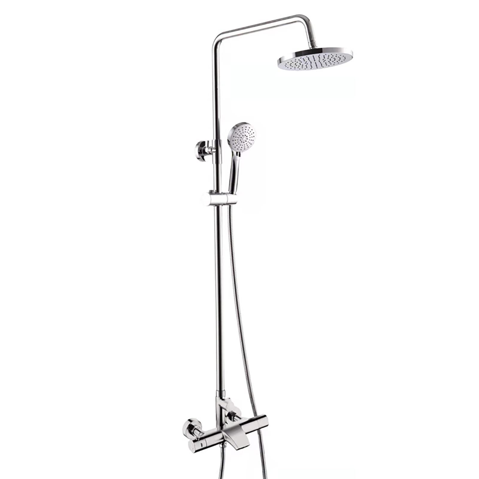 Système de douche thermostatique chromé avec mélangeur baignoire