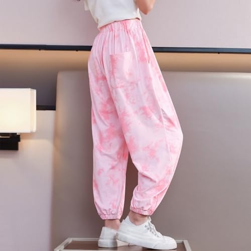 Tie Dye Joggers Pants for Girls Fashion Summer Ice Silk Lightweight Running Athletic Pants Tween Girls Y2k Joggers3