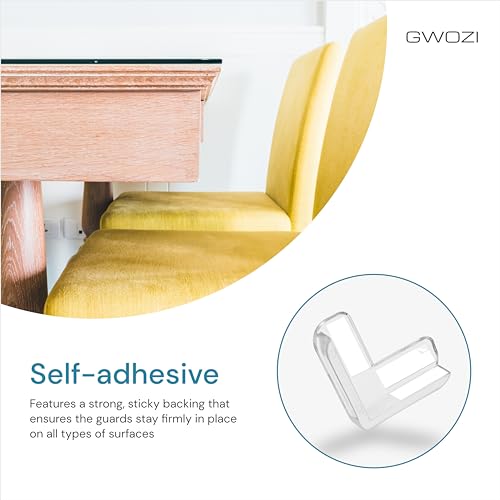 Image of Table Corner Protectors for Furniture - Silicone Corner Guards Self-Adhesive, 16 Pcs - Clear Furniture Corner & Edge Safety Bumpers - Sharp Edge Protector Pads for Desk, Glass Tables, L Shape