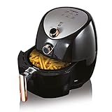 Tower T17021RG Family Size Air Fryer with Rapid Air Circulation, 60-Minute Timer, 4.3L, 1500W, Black & Rose Gold