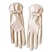Fashion PU Leather Gloves for Women with Fleece Lining and Bows Decors Warmth Comfortable Windproof Coldproof Handwear