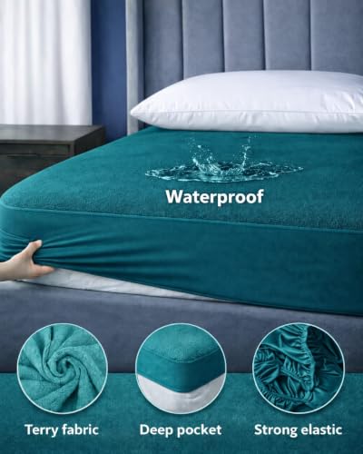 Image of Waterproof Mattress Protector 6x6.5 Feet (72x78) | Elastic Fitted Bedsheet | Soft & Durable Gadda Cover Dustproof By Bharat Griha BG16