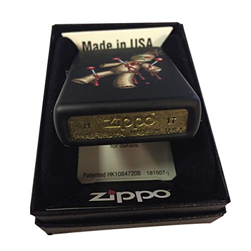 Zippo Encendedor Custom Muñeco Vudú Negro Mate miniatura 2