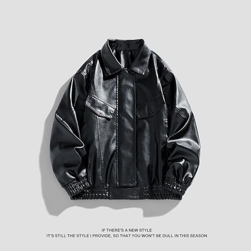 Men slimming Fit Gentleman Biker Ride Motorcycle Cafe Biker Racer Stand Collar Style Warm Winter PU Leather Jacket4