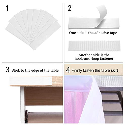 Suppromo LED Tulle Table Skirts for Rectangle Tables or Round Tables Tulle Table Cloth Tutu Table Skirt Decoration for Baby Shower Wedding Birthday Party Table Decorations (White, L9(ft) H 30in)