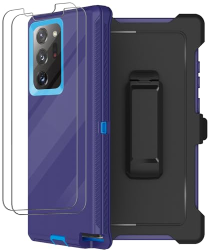 Coque Galaxy Note 20 Ultra 5G antichoc intégrale bleu rigide avec films écran protecteurs