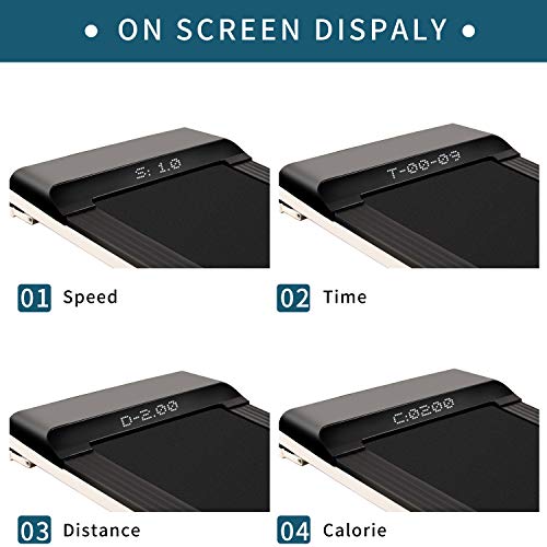 Image of Treadmill, Foldable Treadmill, Home and Office Under Table Treadmill, Low Noise and Sports Applications for Small Spaces (Black)