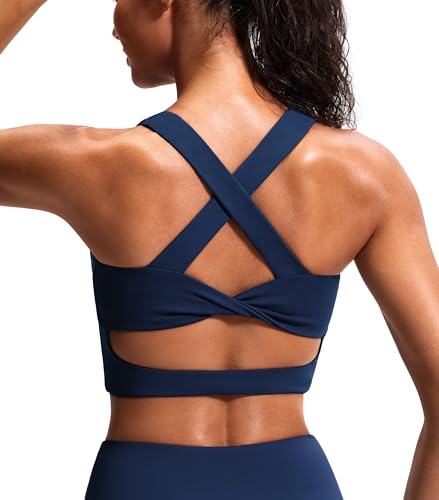 Image of Sports Bras for Women Criss-Cross Back Padded Workout Tank Tops Medium Support Crop Tops for Women