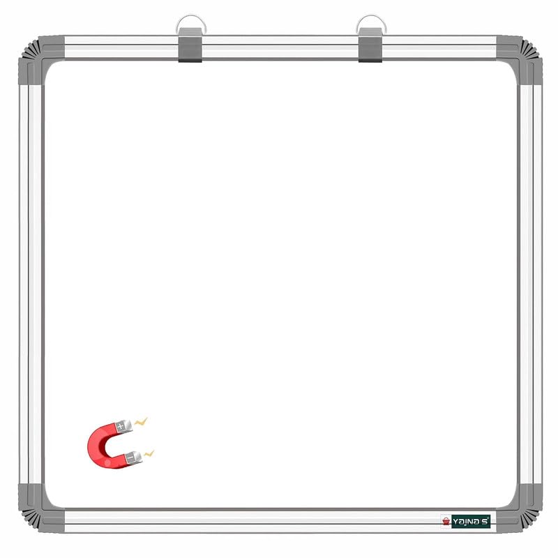 Image of Ceramic Steel (Magnetic) White Board for Kids, Home & Kitchen with Heavy-Duty Aluminium Frame, Scratch-Proof & Corrosion-Proof Surface Whiteboard, Size - 4x4 Feet