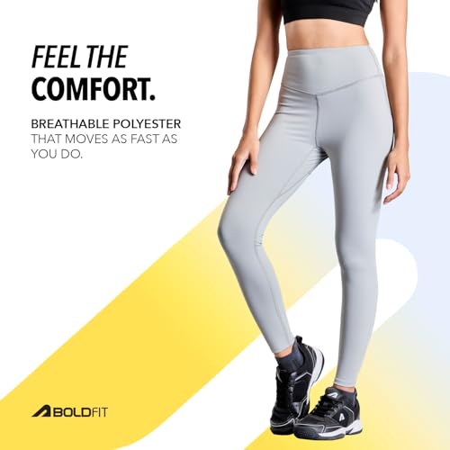 Image of Boldfit Limitless NYLOFLEX HIGH Rise Tights Gym Pants for Women Workout Breathable Tights for Woman Workout Activewear Leggings for Women Ankle Length Stretchable Pants for Woman Gym Lower