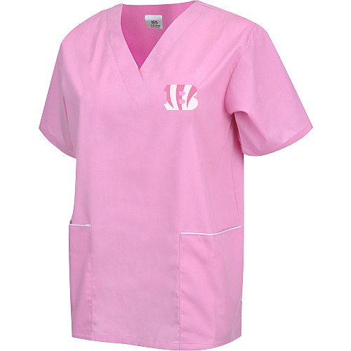 Women's Scrub Top, Cincinnati Bengals, Pink