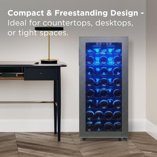 Image of TCL 38-Bottle Wine Cooler Mini Fridge with Glass Doors