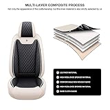 maipula Car Seat Cover For Dacia Duster Prestige,Front and Back Seat Covers 5 Pieces PU Leather Vehicle Cover,(Color:Black and White) - Image 6