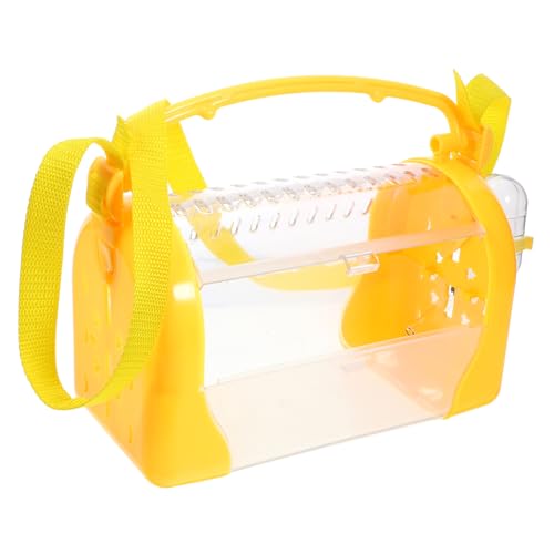 HOLIDYOYO Transparent Hamster Carrier Case Sturdy Travel Cage with Food Bowl Waterer Portable Design for Small Animals for Outdoor Adventures