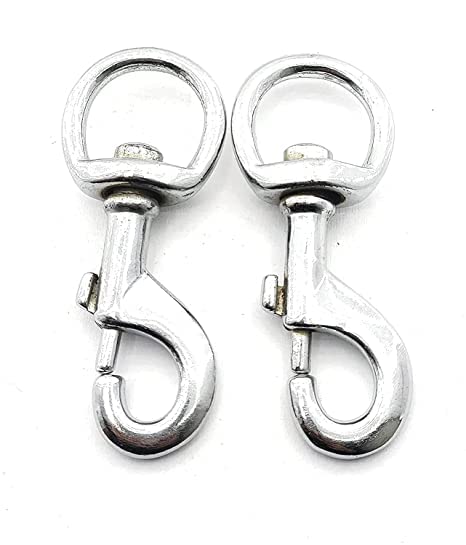 Woofy Swivel Snap Hooks, Metal Heavy Duty Eye Clasp Multipurpose- Best for Spring Pet Buckle, Key Chain for Linking Dog Leash Collar, DIY Project (Pack of 2)