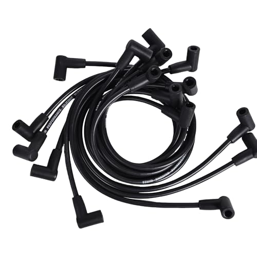 image for RLP Silicone Spark Plug Wires Set 8.0mm Black Replacement for Chevy GM
